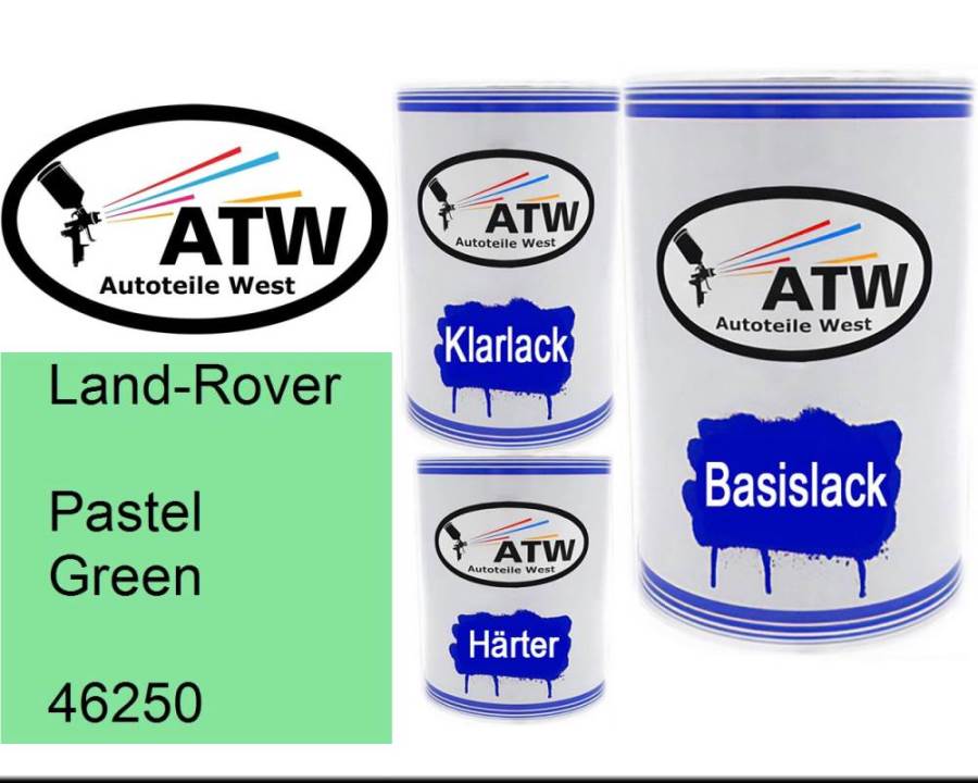 Land-Rover, Pastel Green, 46250: 500ml Lackdose + 500ml Klarlack + 250ml Härter - Set, von ATW Autoteile West.